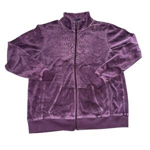 Detailed Embroidered Zip-Up Jacket